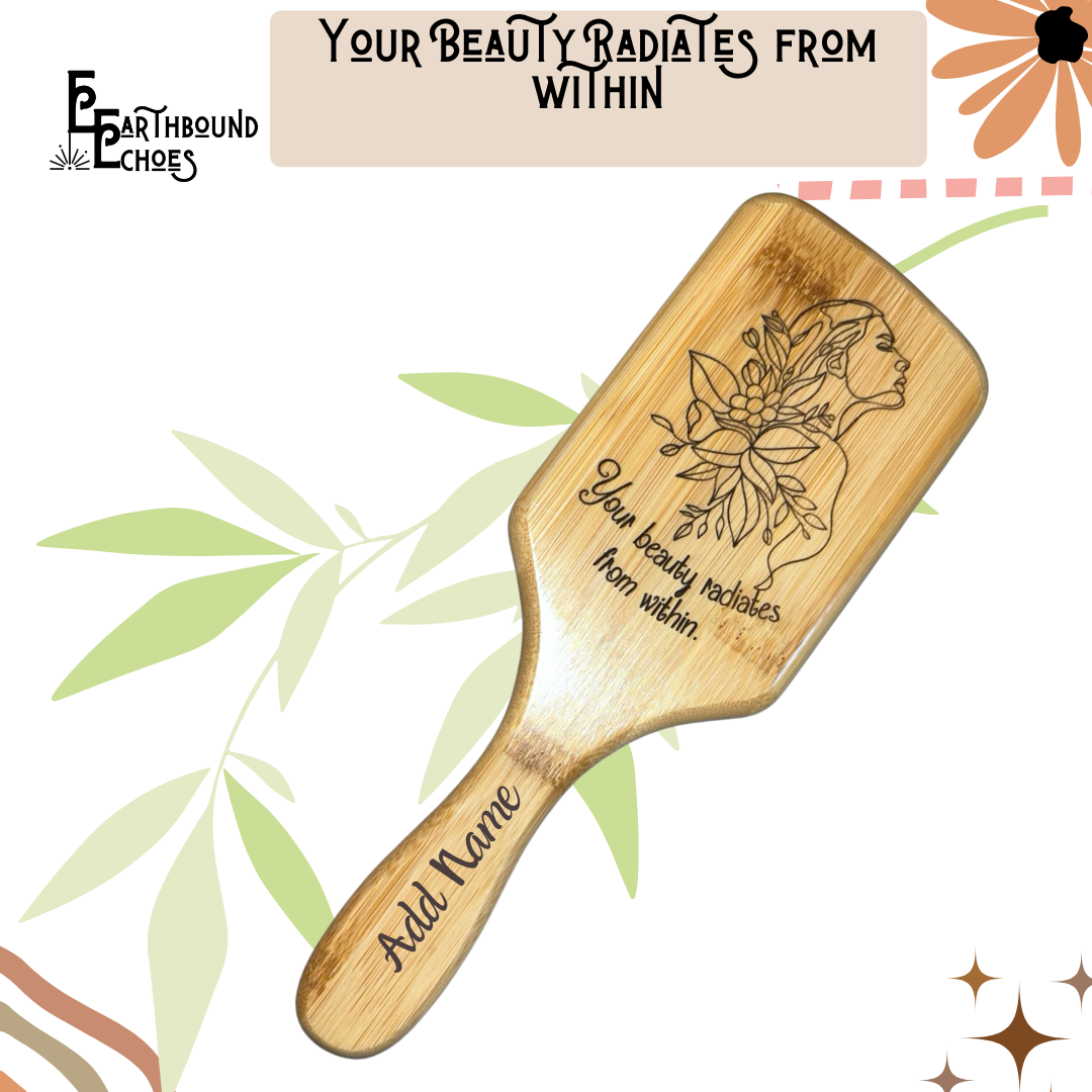 Bamboo Hair Brush Personalized - Elegance in Every Stroke