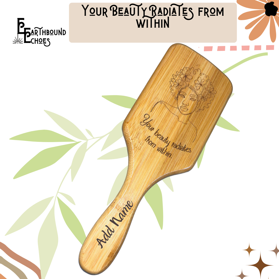 Bamboo Hair Brush Personalized - Elegance in Every Stroke