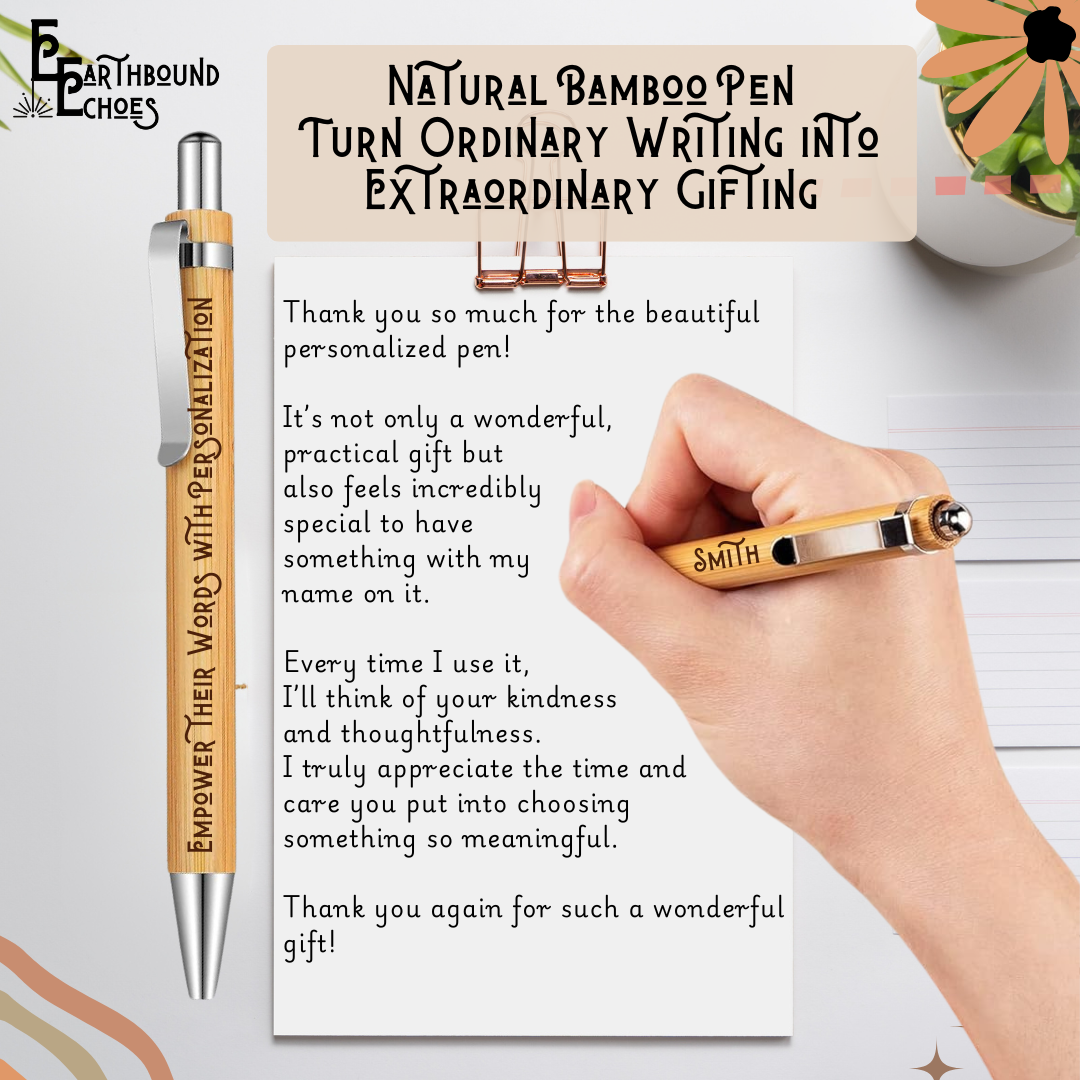 Personalized Bamboo Pen – Engraved with Gratitude for Teachers