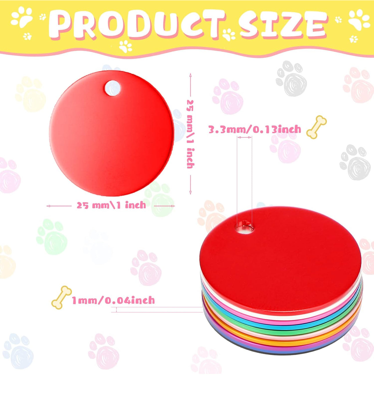 Personalized Engraved Pet ID Tag | Custom Aluminum Dog & Cat Collar Charm (Bone or Circle)