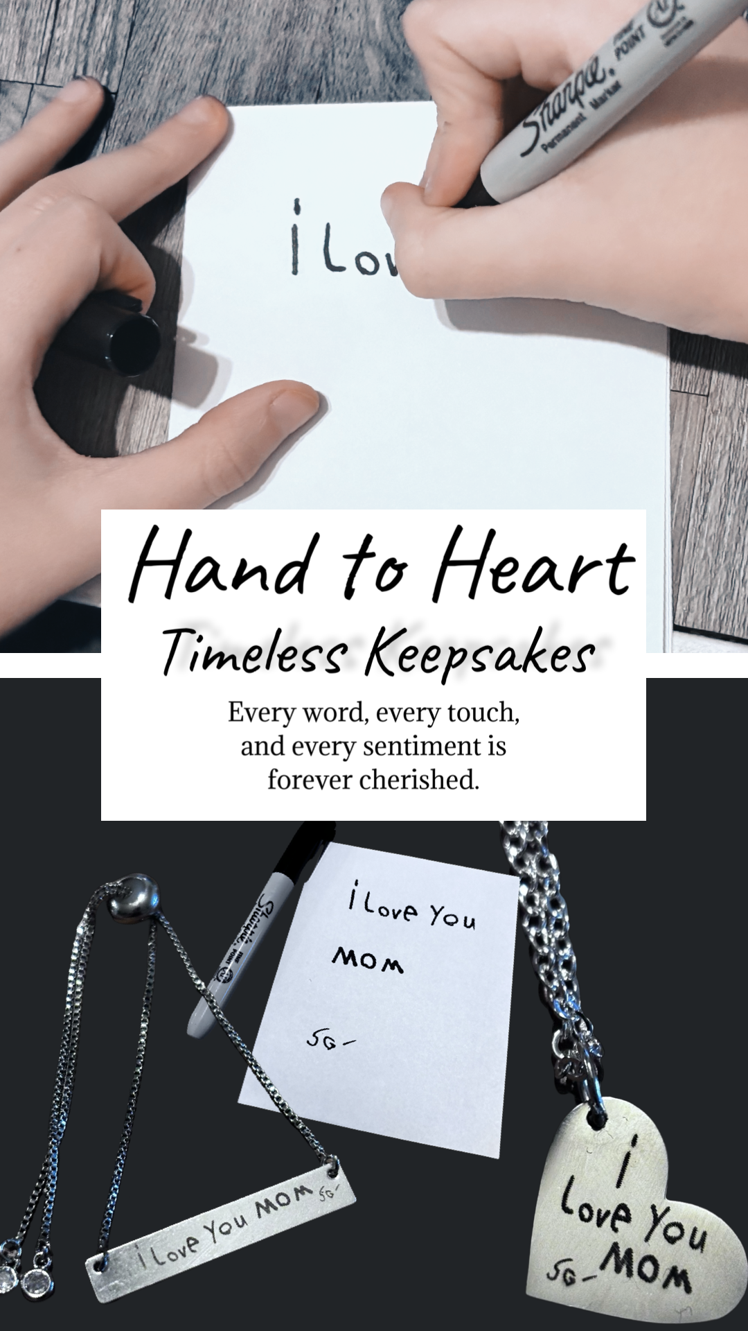 Personalized Engraved Heart Necklace – Custom Name Pendant in Gold, Silver or Rose Gold