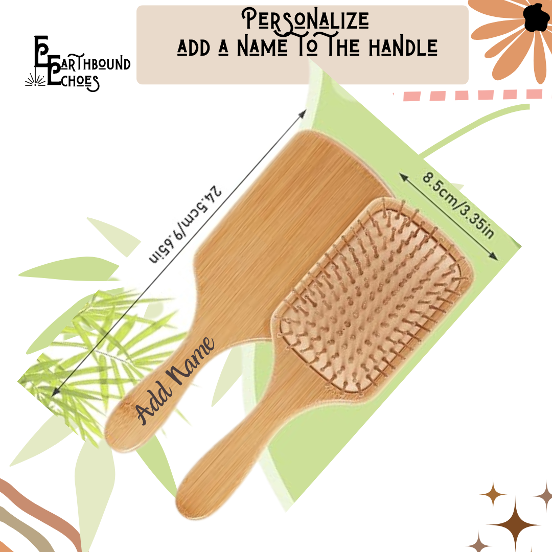 Bamboo Hair Brush Personalized - Elegance in Every Stroke
