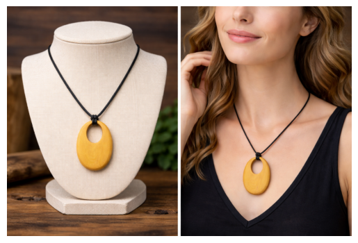 Handcrafted Yellowheart Oval Pendant Necklace – Artisan Wood Statement Jewelry – Earthbound Echoes