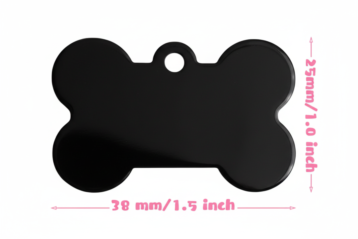 Personalized Engraved Pet ID Tag | Custom Aluminum Dog Collar Bone Charm