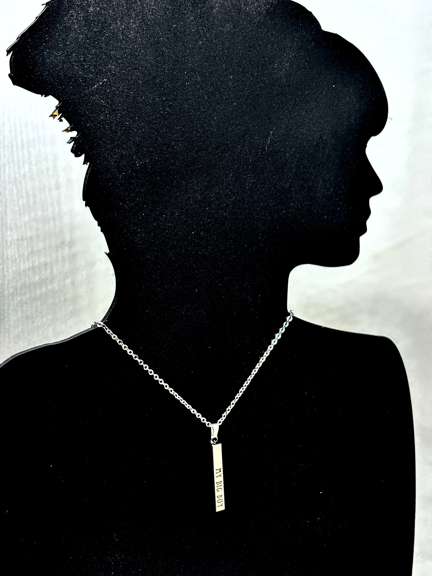 3D Engraved Bar Charm Necklace – Custom Coordinates, Names & Messages