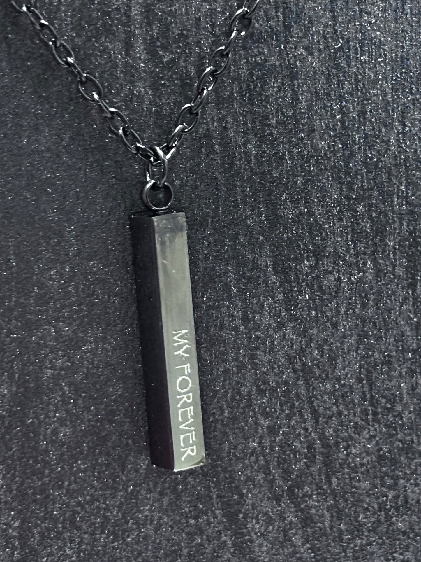 3D Engraved Bar Charm Necklace – Custom Coordinates, Names & Messages