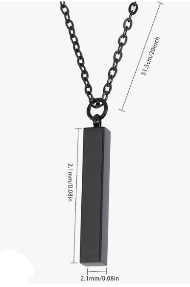 3D Engraved Bar Charm Necklace – Custom Coordinates, Names & Messages