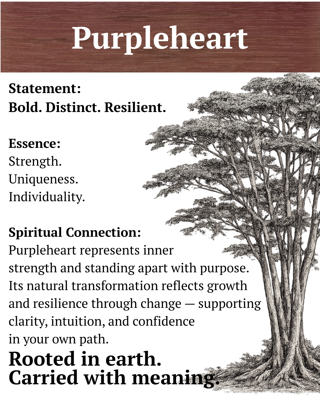 Handcrafted Purpleheart Oval Pendant Necklace – Artisan Wood Statement Jewelry – Earthbound Echoes