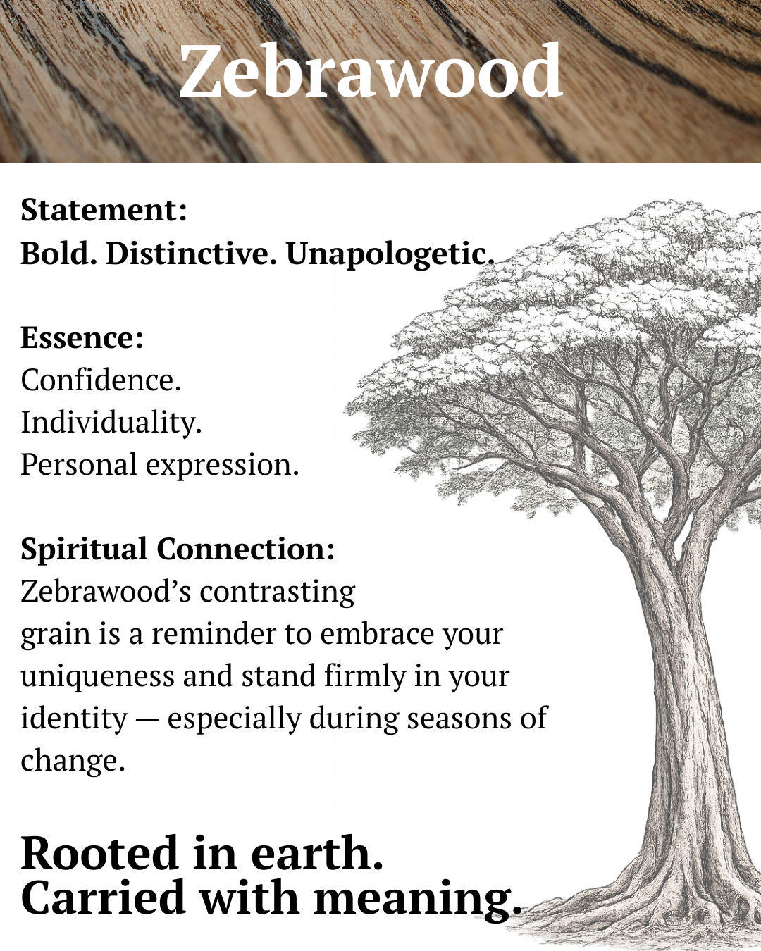 Handcrafted Zebrawood Oval Pendant Necklace – Artisan Wood Statement Jewelry – Earthbound Echoes